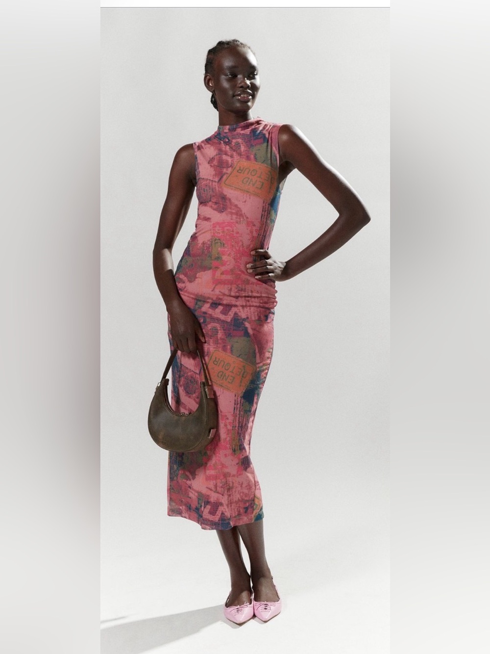 Silence + Noise Jayden Mock Neck Slim Dress by Urban Outfitters